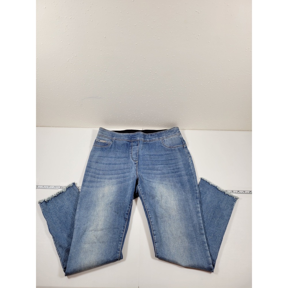 Coco + Carmen Jeans Womens Large Blue Excellent Frayed Hem Pull On Stretch Denim
